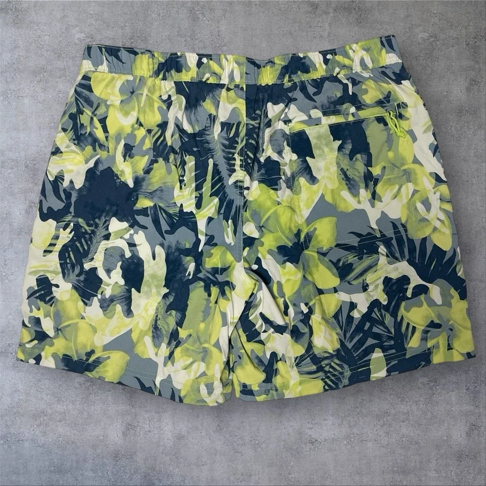 The North Face‎ Class V Printed Green Tropical Pull On Shorts Mens L Coastal